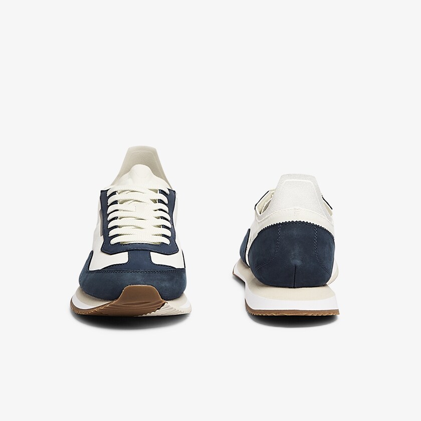 Tenis Lacoste Match Break Textile Hombre Blancos Azul Marino | DT3-16141T6