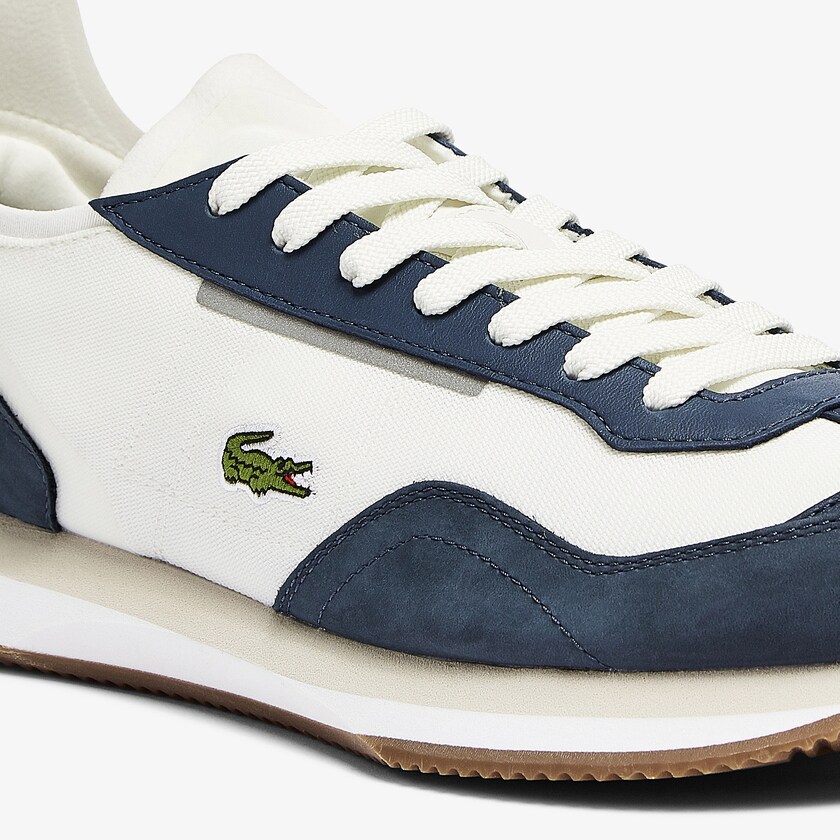 Tenis Lacoste Match Break Textile Hombre Blancos Azul Marino | DT3-16141T6