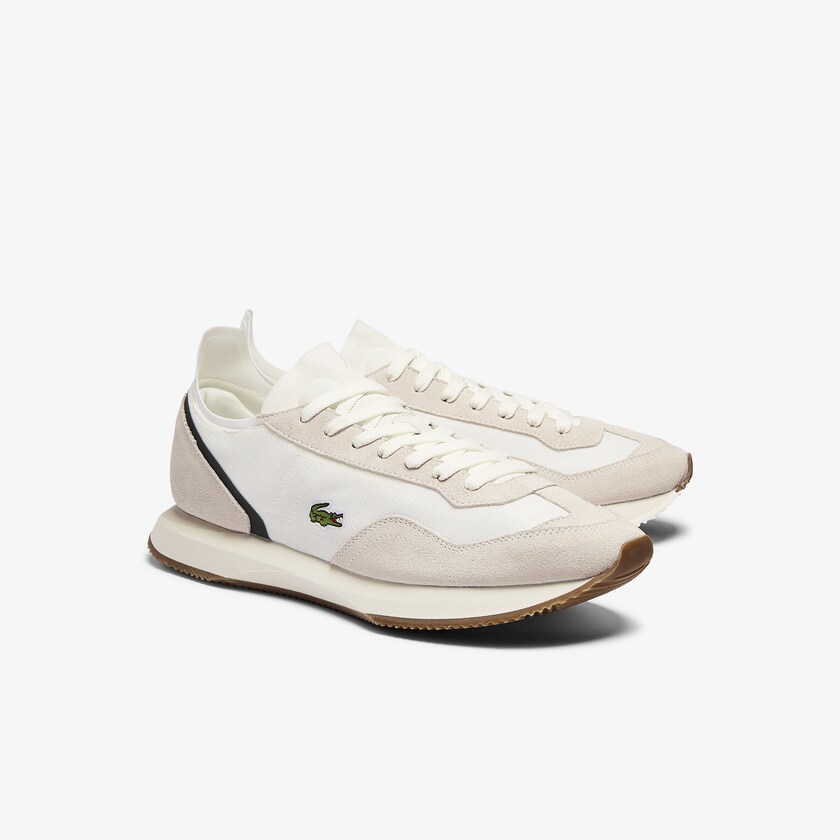 Tenis Lacoste Match Break Textile and Suede Hombre Beige Verdes | XI1-01830E4
