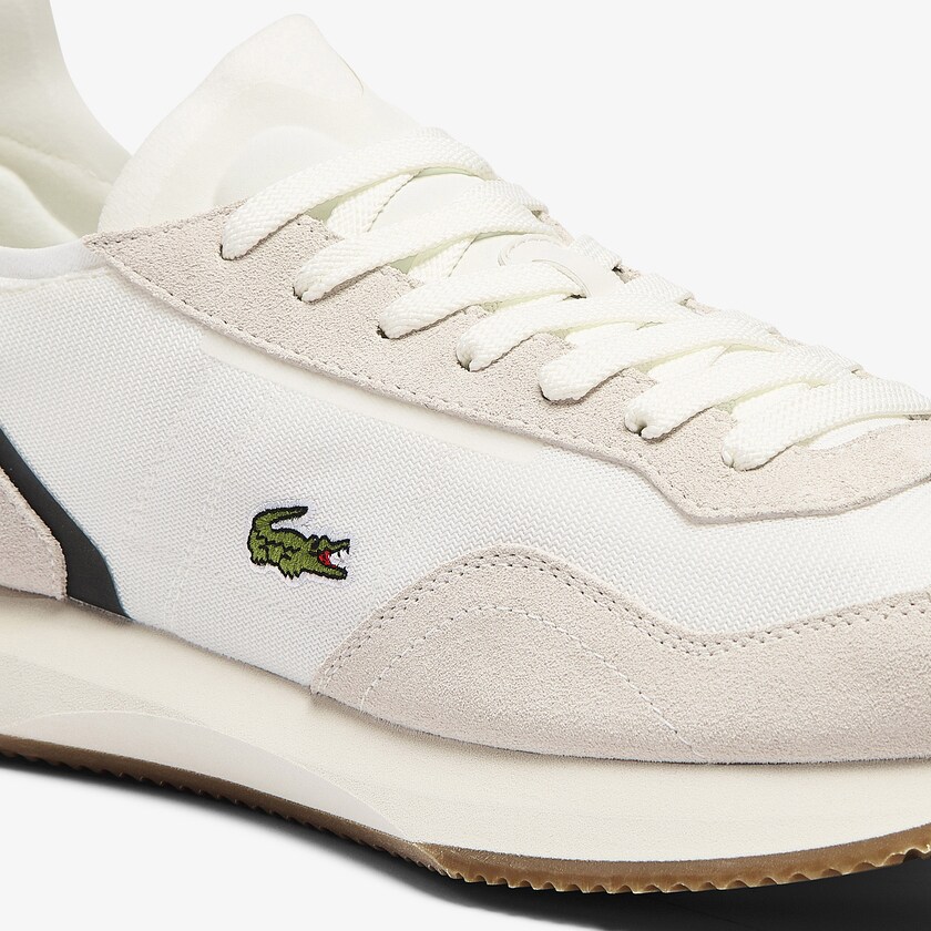 Tenis Lacoste Match Break Textile and Suede Hombre Beige Verdes | XI1-01830E4