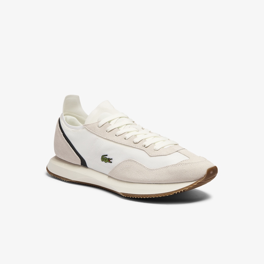 Tenis Lacoste Match Break Textile and Suede Hombre Beige Verdes | XI1-01830E4