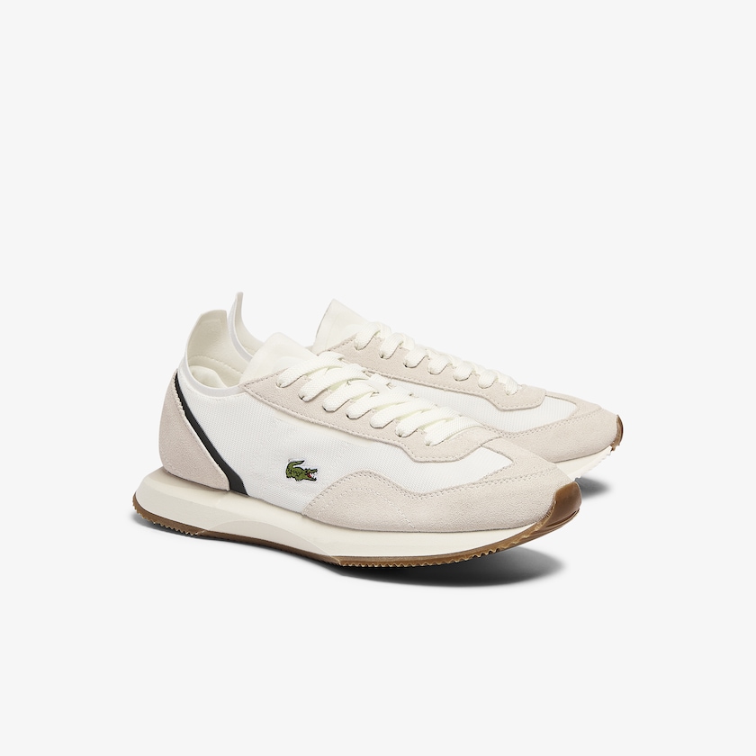 Tenis Lacoste Match Break Textile and Suede Mujer Beige Verdes | DV4-67906Y0