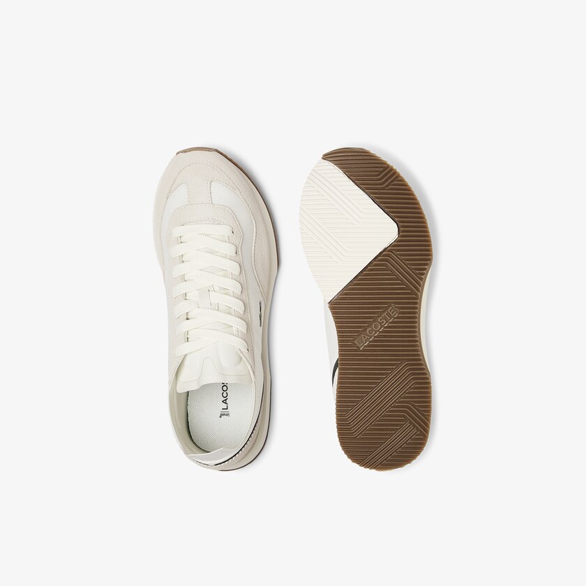 Tenis Lacoste Match Break Textile and Suede Mujer Beige Verdes | DV4-67906Y0