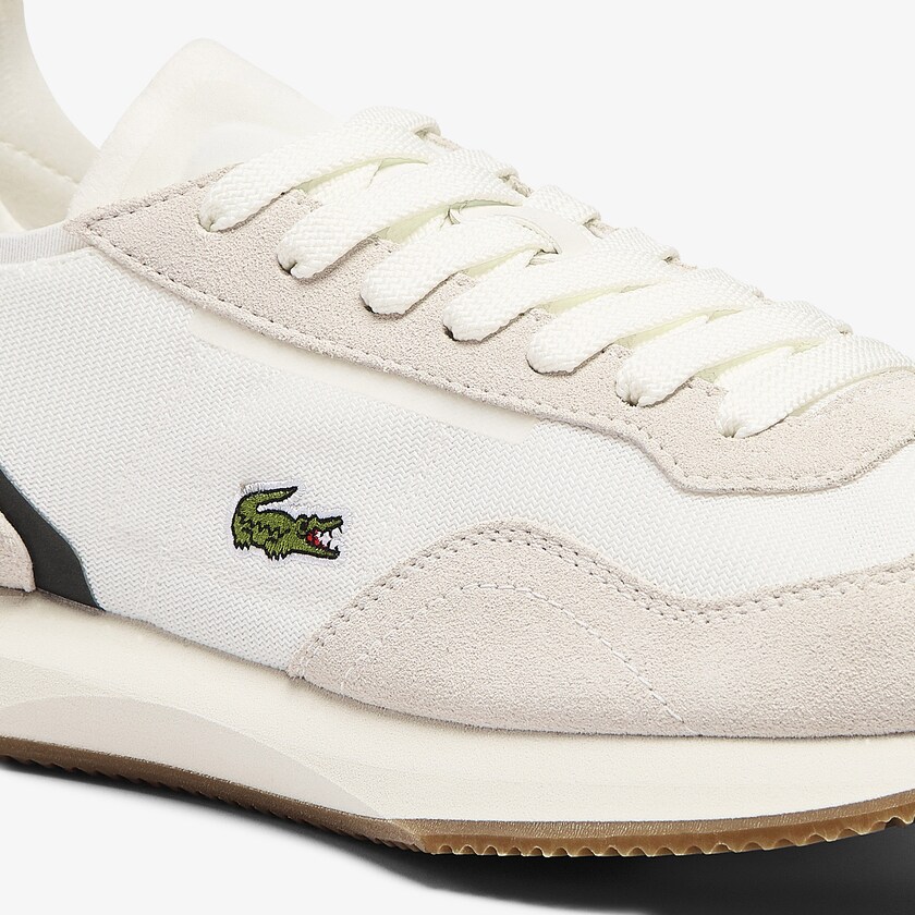 Tenis Lacoste Match Break Textile and Suede Mujer Beige Verdes | DV4-67906Y0