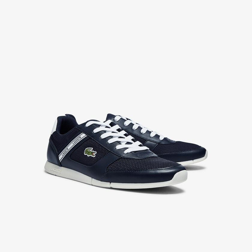 Tenis Lacoste Menerva Sport Textile and Leather Hombre Azul Marino Blancos | NI9-61056Z8