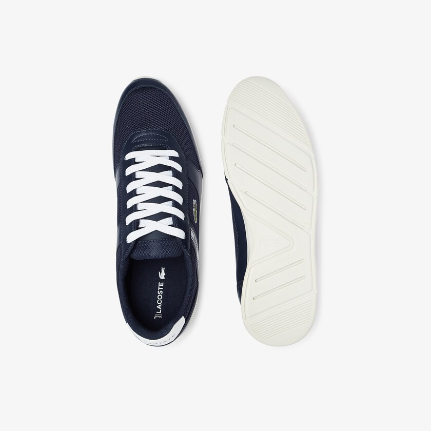 Tenis Lacoste Menerva Sport Textile and Leather Hombre Azul Marino Blancos | NI9-61056Z8