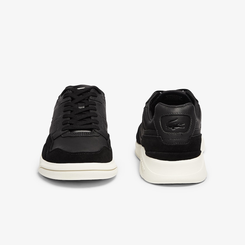 Tenis Lacoste Men’s Game Advance Luxe Leather and Suede Hombre Negros Grises | YS0-30063I2
