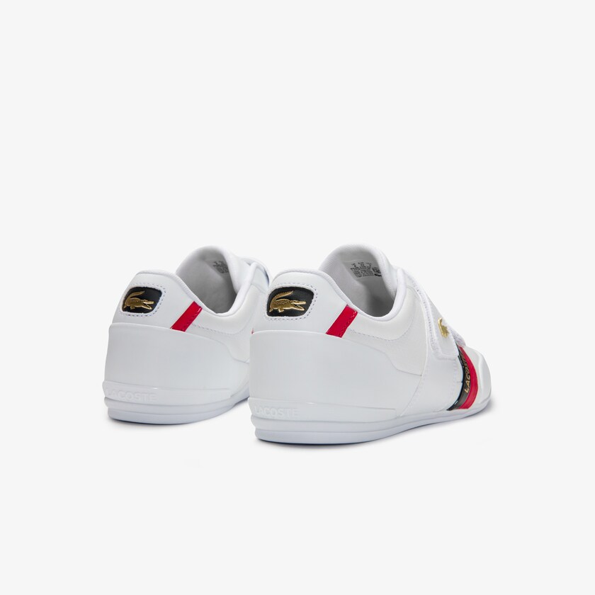 Tenis Lacoste Misano Strap Leather and Synthetic Hombre Blancos Rojos | IF7-00050L9