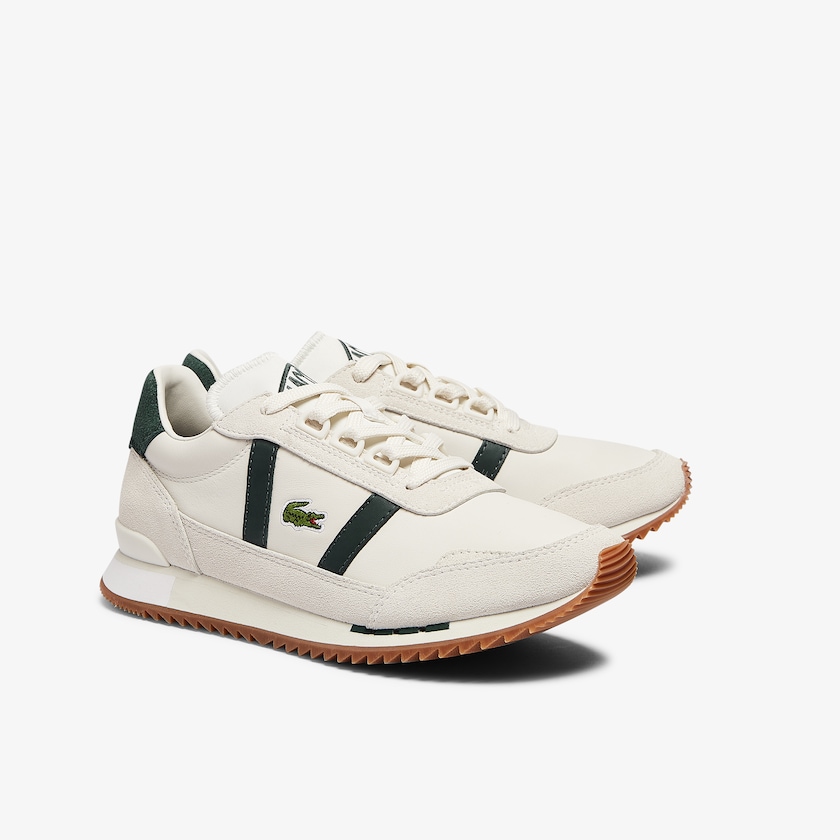 Tenis Lacoste Partner Retro Leather Mujer Beige Verdes | TH7-40694H5
