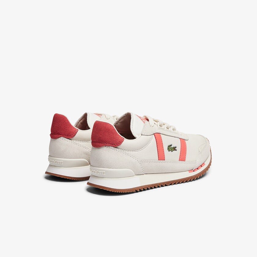 Tenis Lacoste Partner Retro Leather Mujer Beige Rosas | CZ1-24092F8