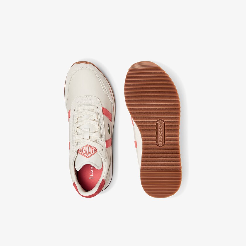 Tenis Lacoste Partner Retro Leather Mujer Beige Rosas | CZ1-24092F8