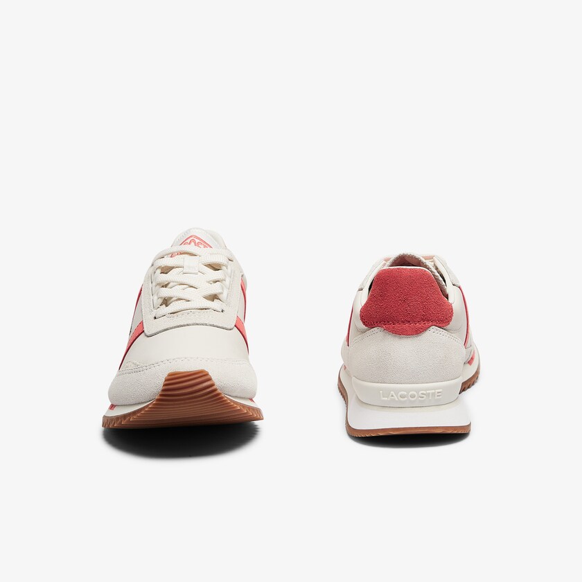 Tenis Lacoste Partner Retro Leather Mujer Beige Rosas | CZ1-24092F8