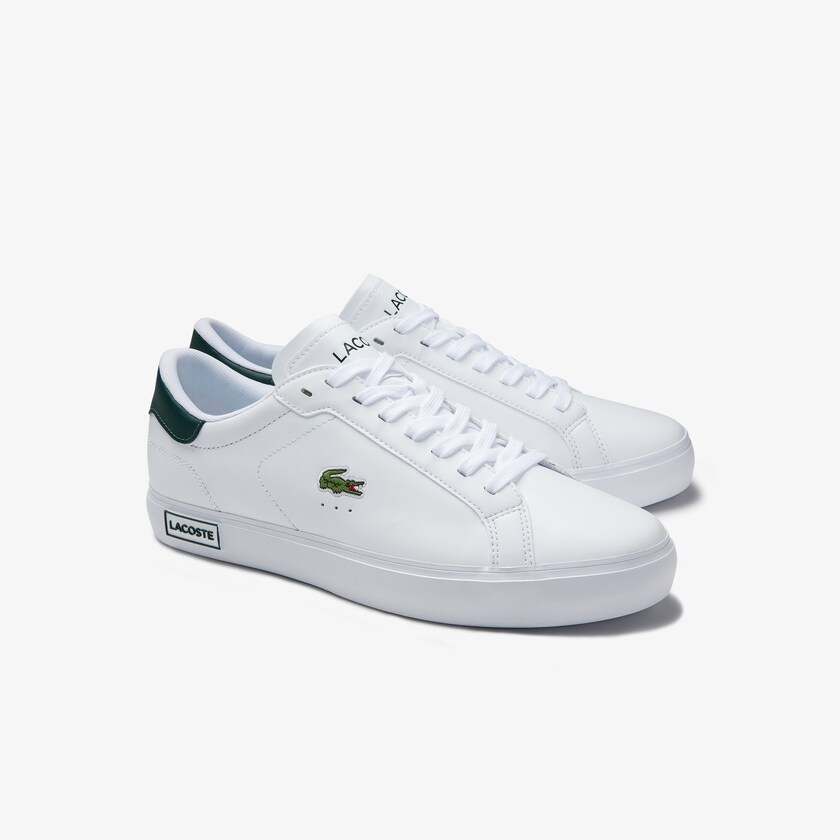 Tenis Lacoste Power Court Low Top Hombre Blancos Verdes Oscuro | QS8-66976X2