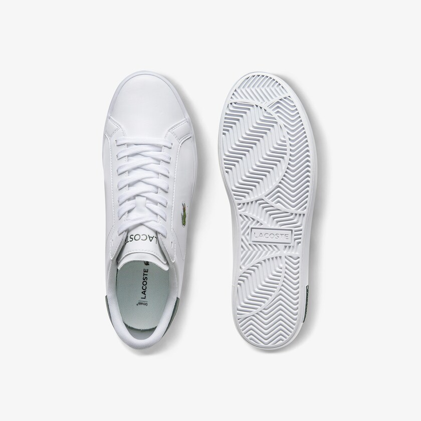 Tenis Lacoste Power Court Low Top Hombre Blancos Verdes Oscuro | QS8-66976X2