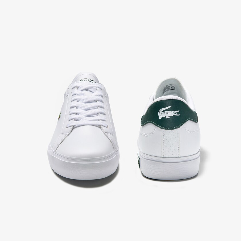 Tenis Lacoste Power Court Low Top Hombre Blancos Verdes Oscuro | QS8-66976X2