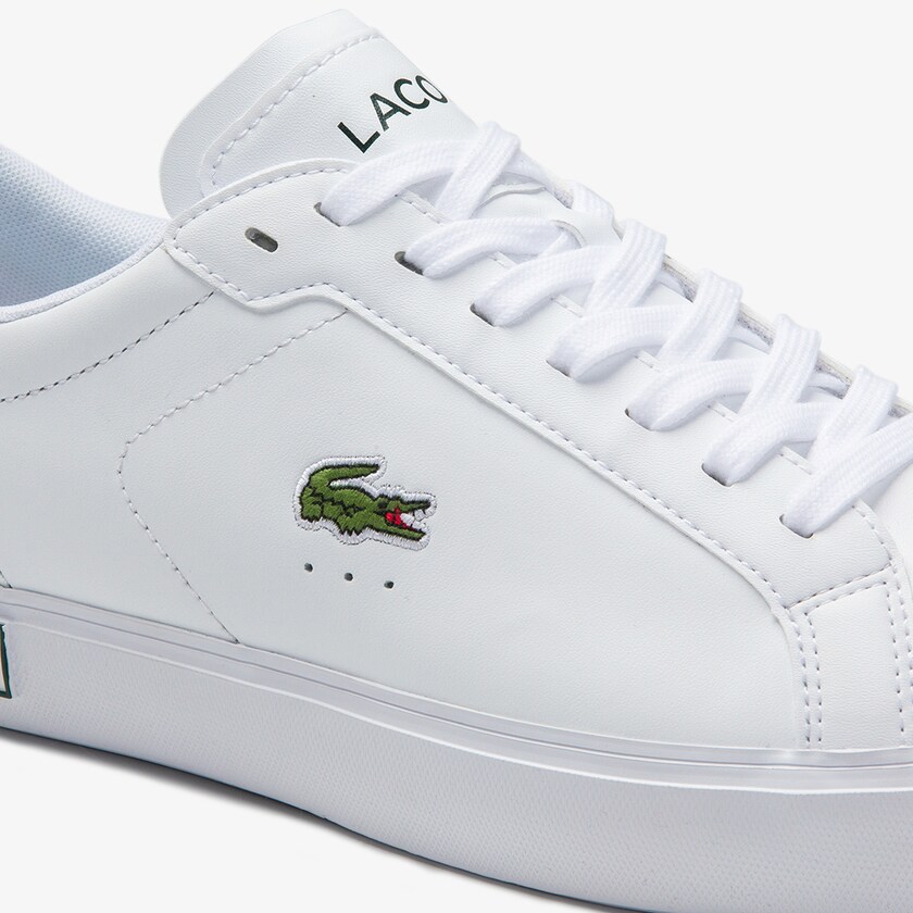 Tenis Lacoste Power Court Low Top Hombre Blancos Verdes Oscuro | QS8-66976X2