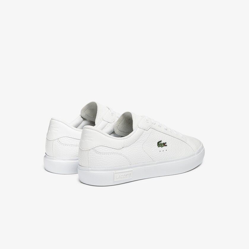 Tenis Lacoste Powercourt Leather Hombre Blancos | CX3-51145P7