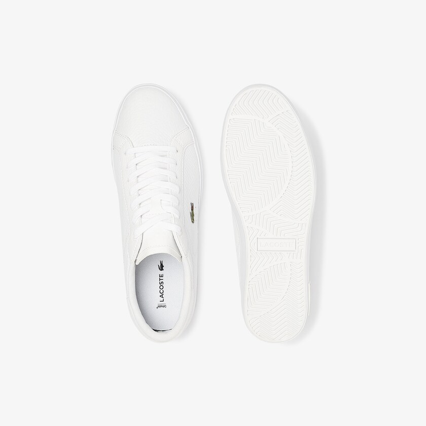 Tenis Lacoste Powercourt Leather Hombre Blancos | CX3-51145P7