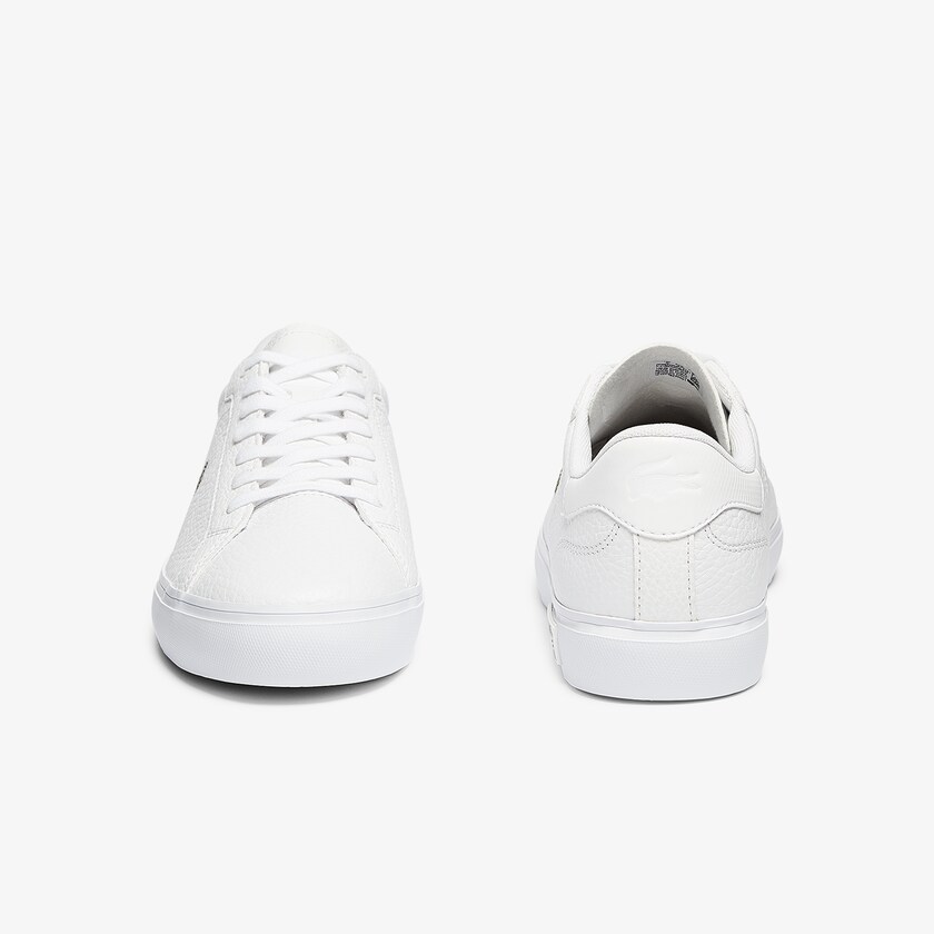 Tenis Lacoste Powercourt Leather Hombre Blancos | CX3-51145P7