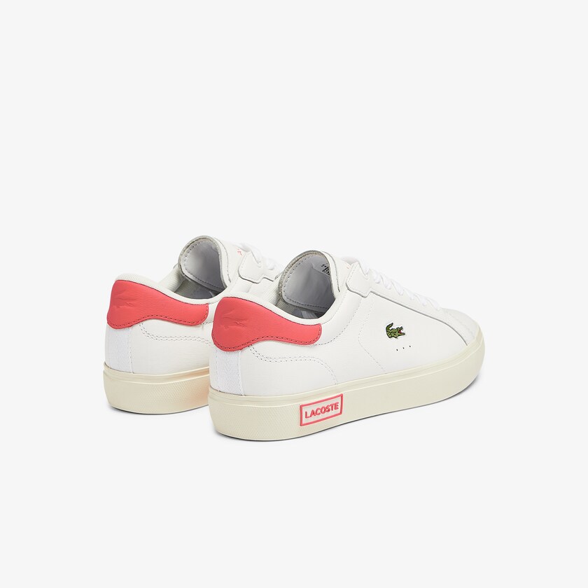 Tenis Lacoste Powercourt Leather Mujer Blancos Rosas | HL1-05570U7