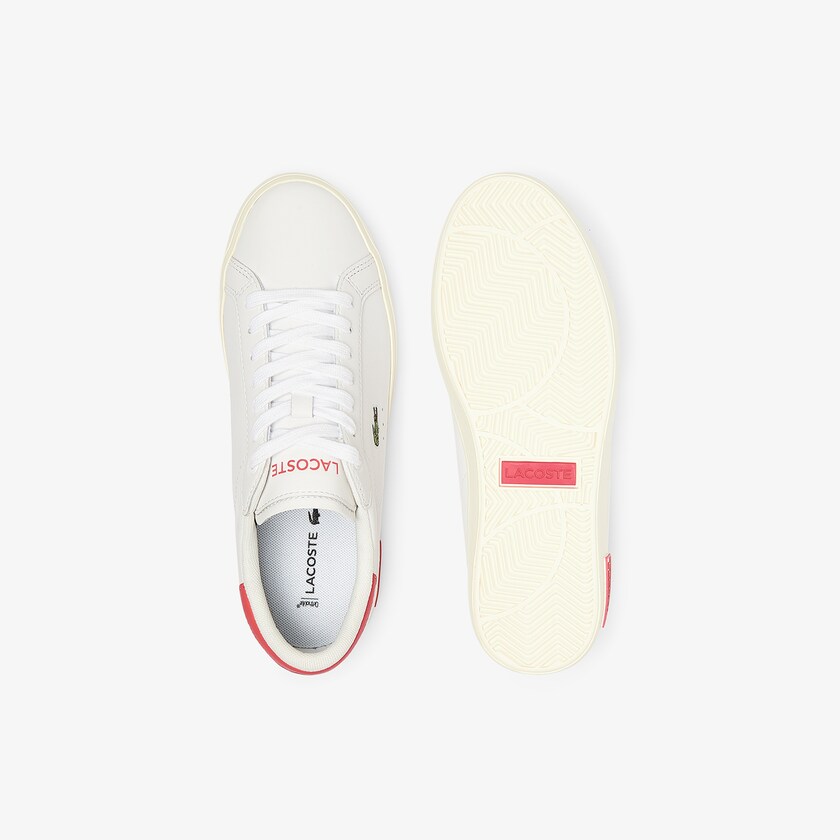 Tenis Lacoste Powercourt Leather Mujer Blancos Rosas | HL1-05570U7