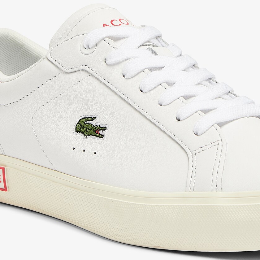 Tenis Lacoste Powercourt Leather Mujer Blancos Rosas | HL1-05570U7