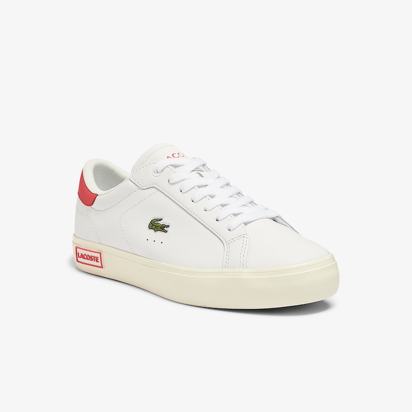 Tenis Lacoste Powercourt Leather Mujer Blancos Rosas | HL1-05570U7