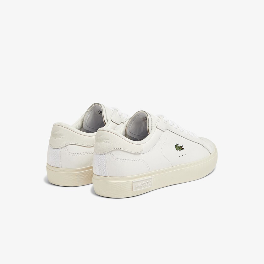 Tenis Lacoste Powercourt Leather Popped Heal Mujer Blancos Grises | LN1-36603H0