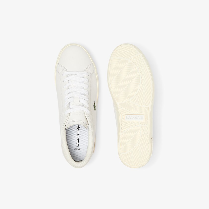 Tenis Lacoste Powercourt Leather Popped Heal Mujer Blancos Grises | LN1-36603H0