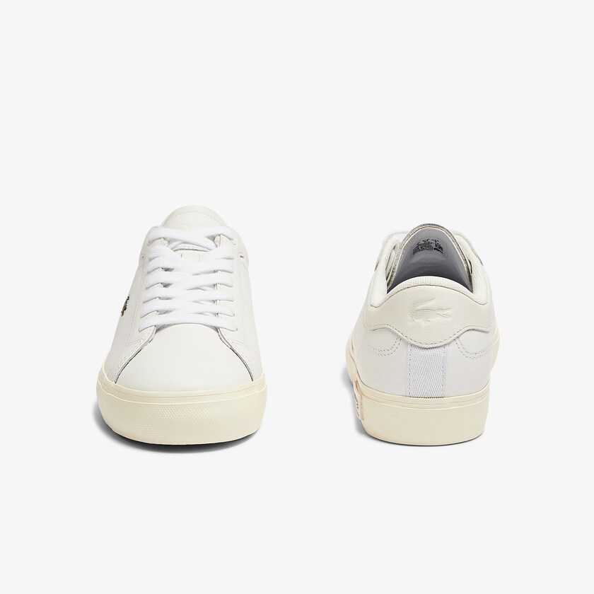 Tenis Lacoste Powercourt Leather Popped Heal Mujer Blancos Grises | LN1-36603H0