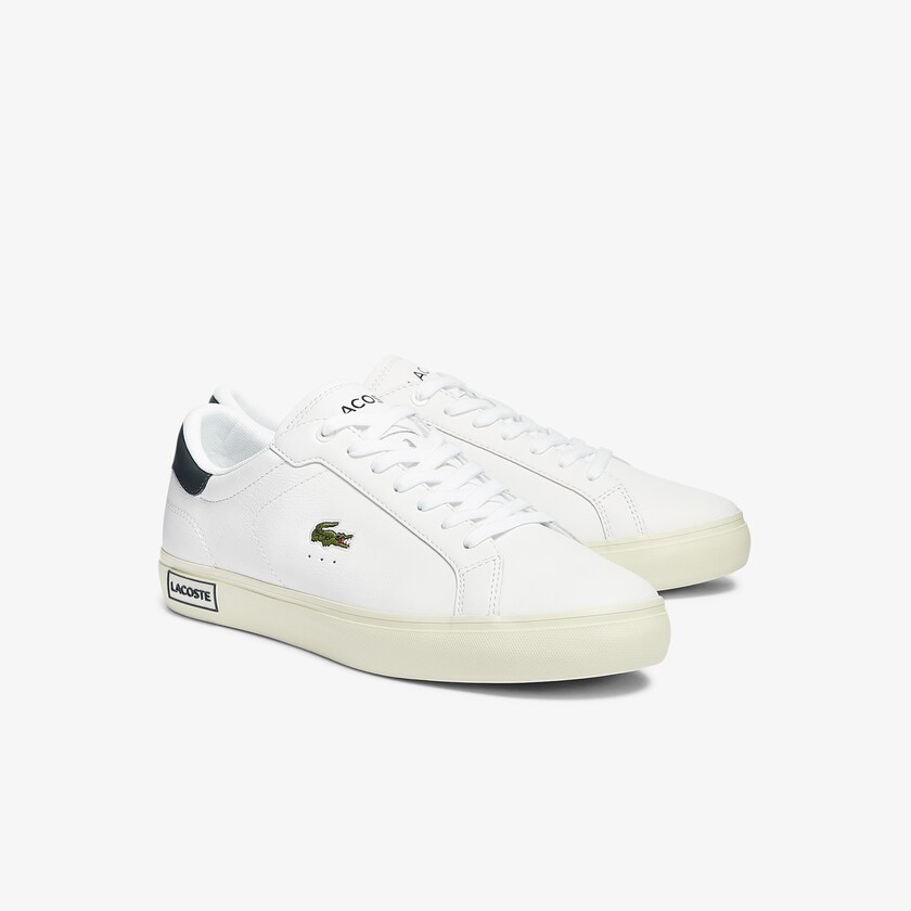 Tenis Lacoste Powercourt Smooth Leather Hombre Blancos | WK1-35183N7