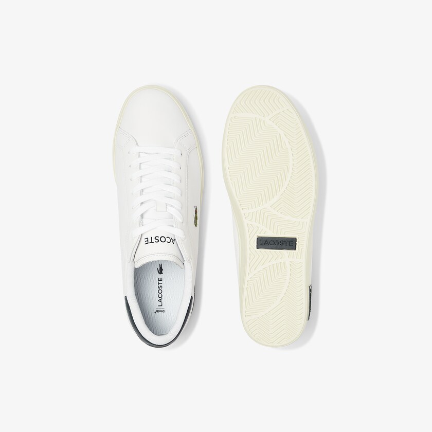 Tenis Lacoste Powercourt Smooth Leather Hombre Blancos | WK1-35183N7