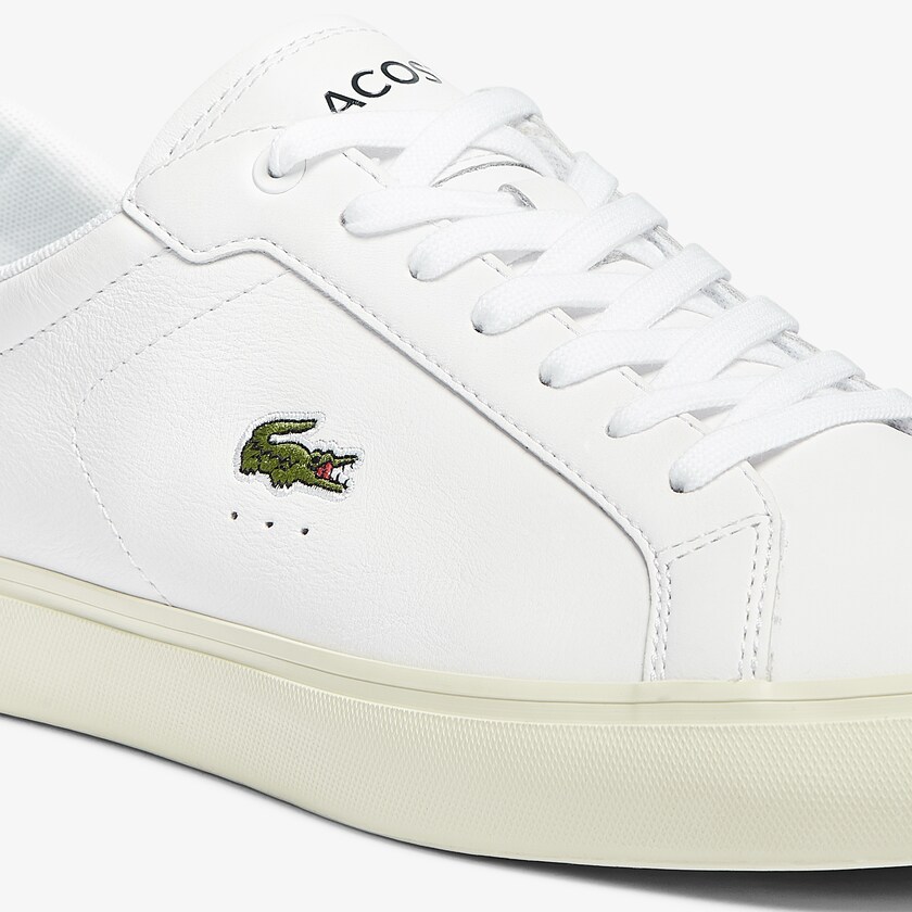 Tenis Lacoste Powercourt Smooth Leather Hombre Blancos | WK1-35183N7