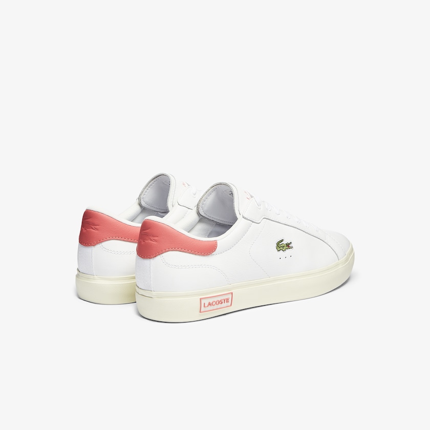 Tenis Lacoste Powercourt Smooth Leather Hombre Blancos Beige | TK1-83748K7