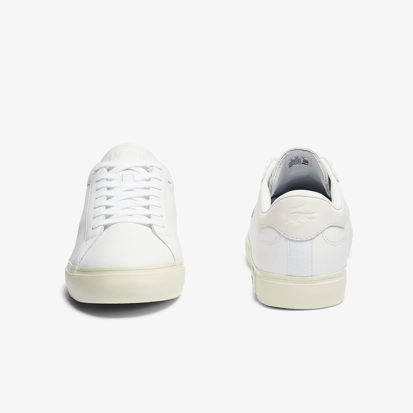 Tenis Lacoste Powercourt Smooth Leather Hombre Blancos Blancos | CC2-05630F3
