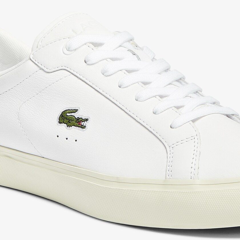 Tenis Lacoste Powercourt Smooth Leather Hombre Blancos Blancos | CC2-05630F3