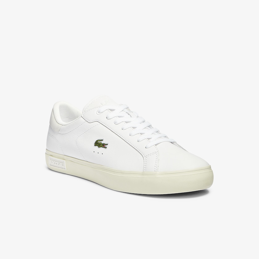 Tenis Lacoste Powercourt Smooth Leather Hombre Blancos Blancos | CC2-05630F3