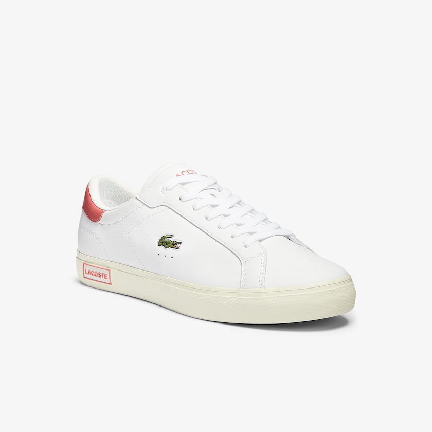 Tenis Lacoste Powercourt Smooth Leather Hombre Blancos Rosas | ZA5-01160Q5