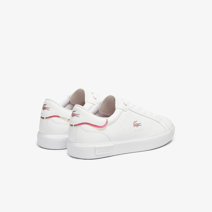 Tenis Lacoste Niños Blancos Rosas Powercourt Synthetic Metallic Accent AV3-20462H7