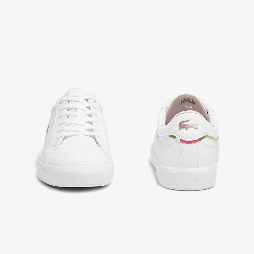 Tenis Lacoste Niños Blancos Rosas Powercourt Synthetic Metallic Accent AV3-20462H7