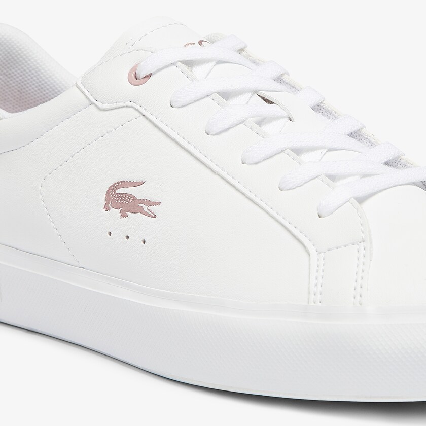 Tenis Lacoste Niños Blancos Rosas Powercourt Synthetic Metallic Accent AV3-20462H7