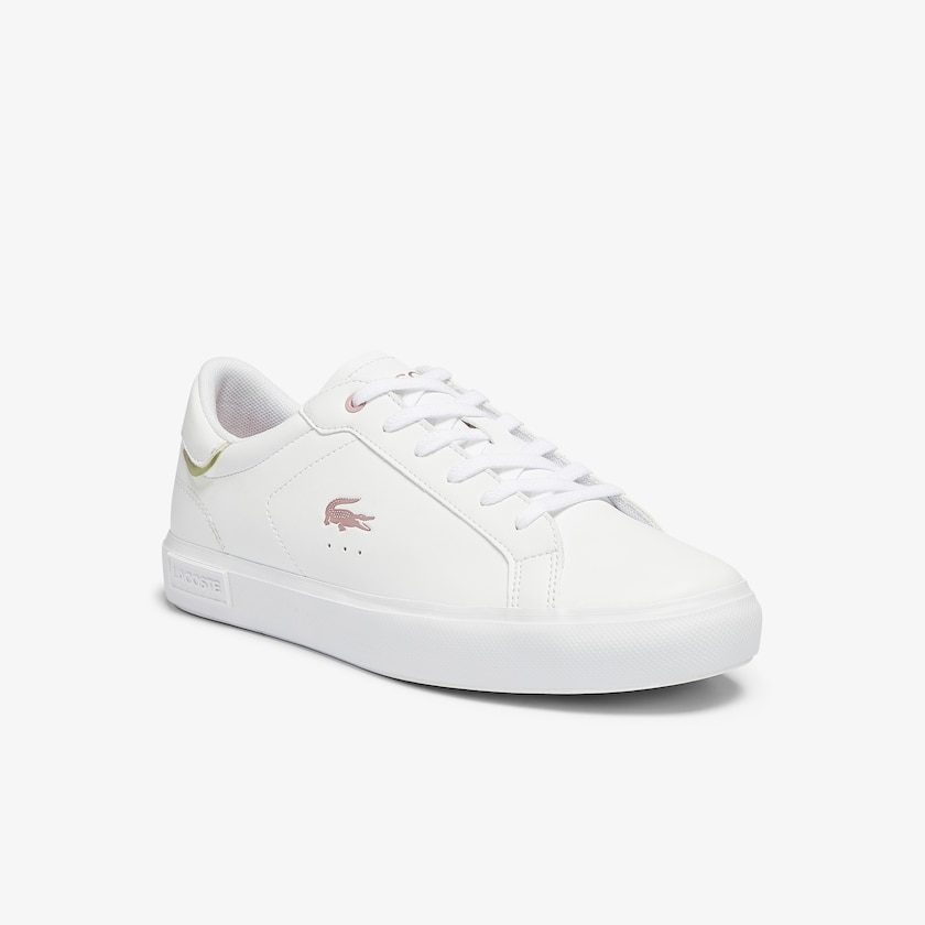 Tenis Lacoste Niños Blancos Rosas Powercourt Synthetic Metallic Accent AV3-20462H7
