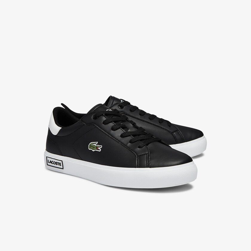 Tenis Lacoste Niños Negros Blancos Powercourt Synthetic SW3-41594E1
