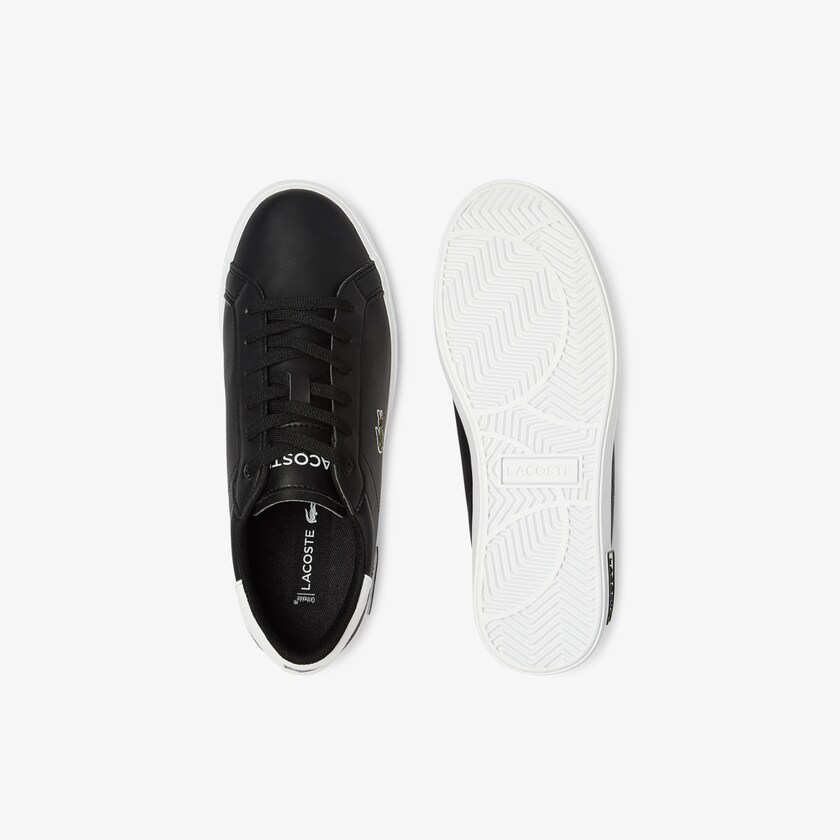 Tenis Lacoste Niños Negros Blancos Powercourt Synthetic SW3-41594E1