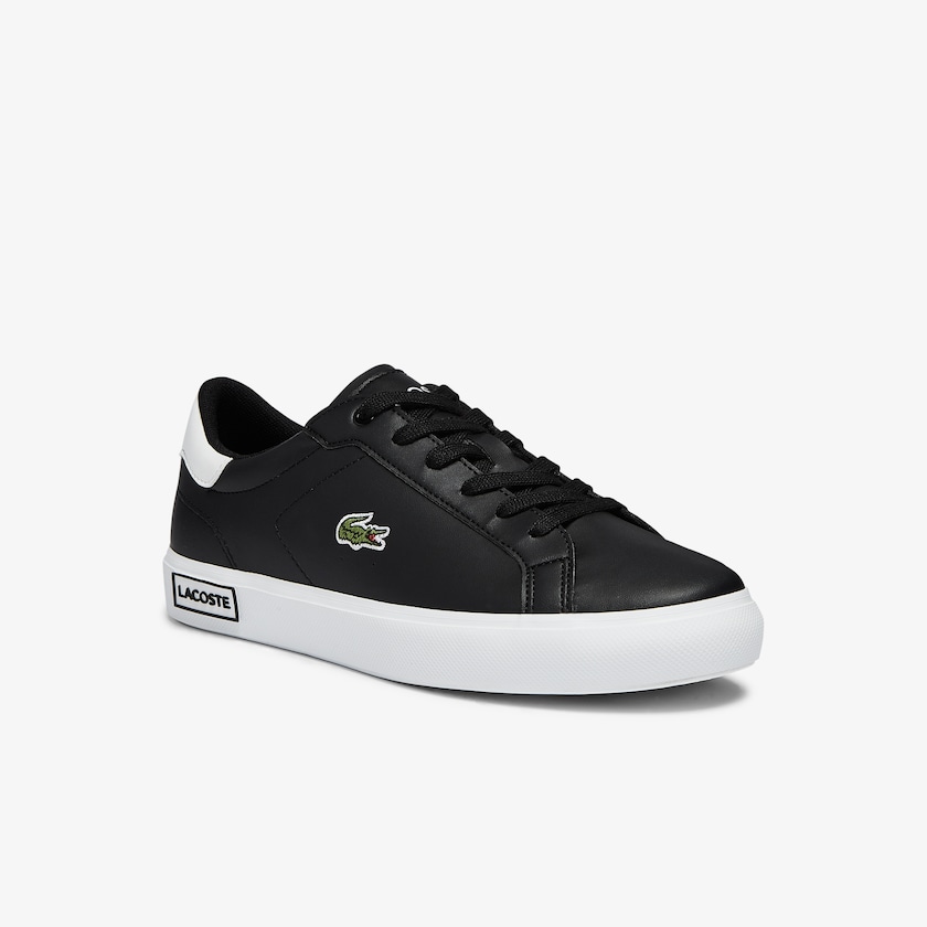 Tenis Lacoste Niños Negros Blancos Powercourt Synthetic SW3-41594E1