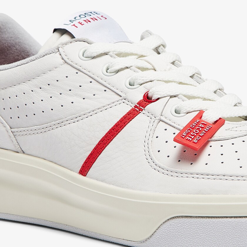Tenis Lacoste Quantace Leather Hombre Rojos Blancos | VS8-51095V6
