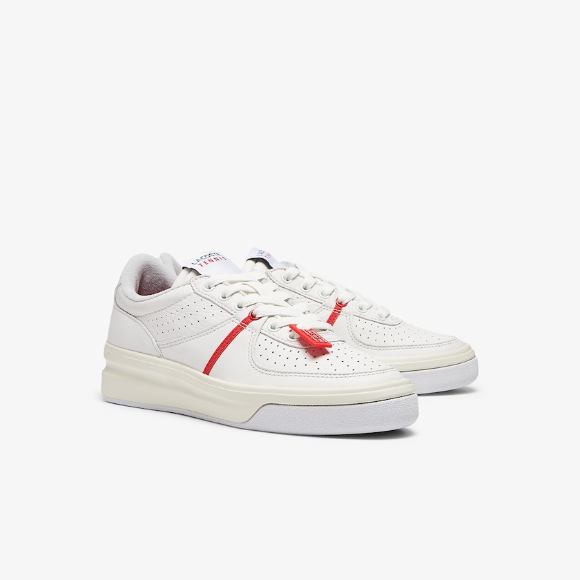 Tenis Lacoste Quantace Leather Mujer Rojos Blancos | BR1-73187R4