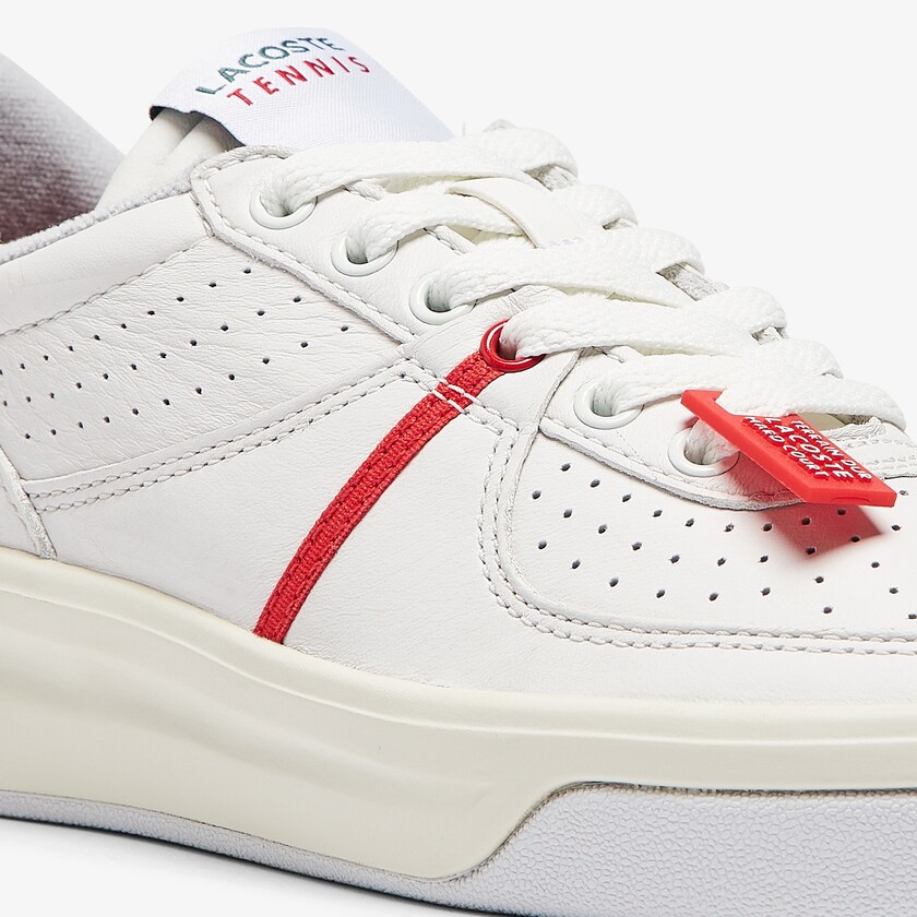 Tenis Lacoste Quantace Leather Mujer Rojos Blancos | BR1-73187R4