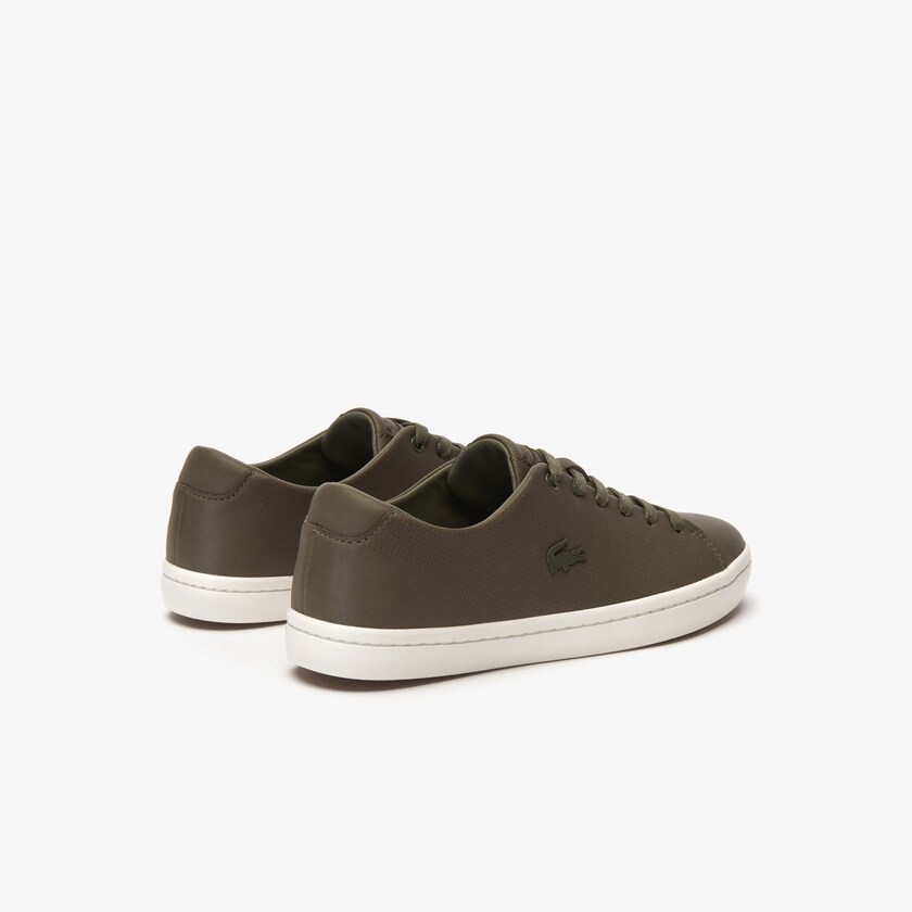 Tenis Lacoste Showcourt 2.0 Leather Mujer Kaki Oscuro Blancos | TU4-63096V7