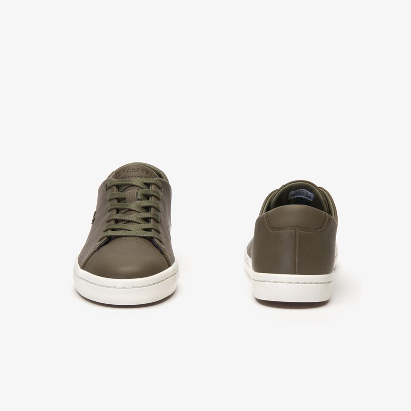 Tenis Lacoste Showcourt 2.0 Leather Mujer Kaki Oscuro Blancos | TU4-63096V7
